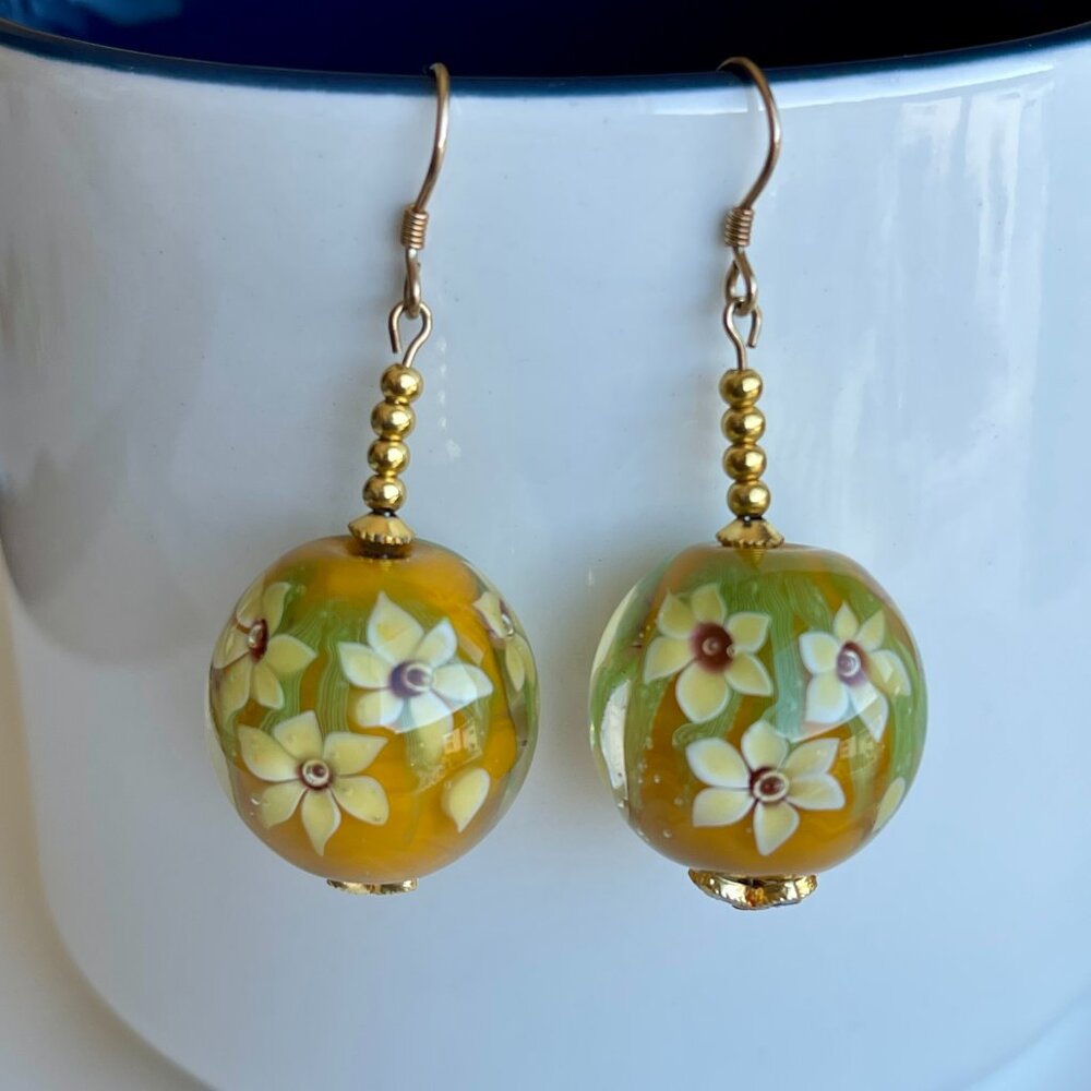 0.79” (20 mm) Large Handcrafted Italian Art Glass Earrings Collection | Master A